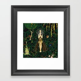 1921 Classical Masterpiece 'Flowers and Flames' by Kay Nielsen Framed Art Print