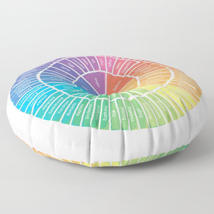 Emotion Wheel Floor Pillow | Graphic-design, Emotions, Wheel, Info, Infographic, Feelings, Rainbow, Therapy, Psychology