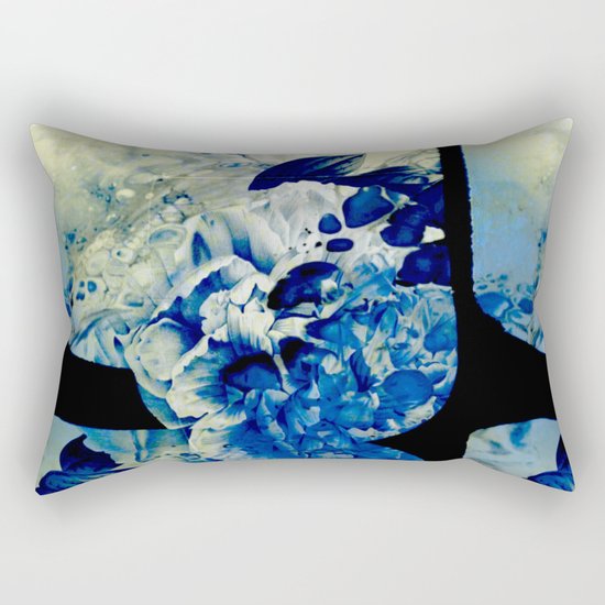 hidden blue peony Rectangular Pillow