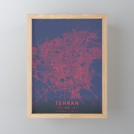 Tehran, Iran - Neon Framed Mini Art Print