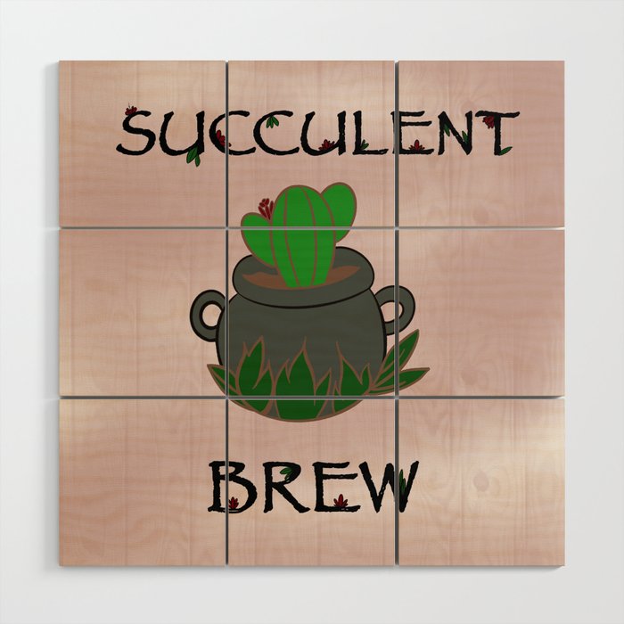 Succulent Brew Wood Wall Art