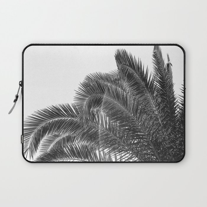 Summer Palm Leaf Print {3 of 3} | B&W Black and White Sun Sky Beach Vibes Tropical Plant Nature Art Laptop Sleeve