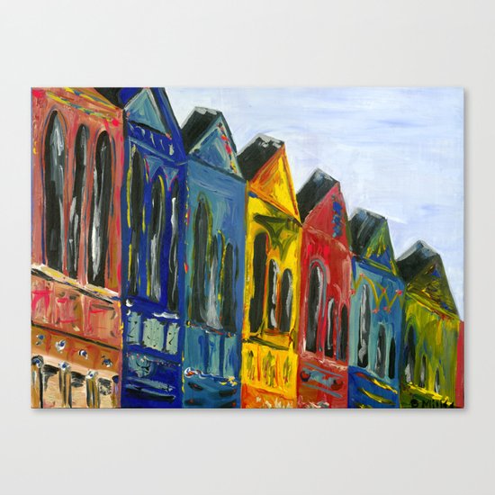 Rainbow Row Canvas Print