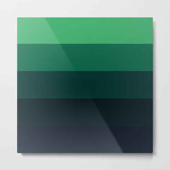 Forest Green Stripes Metal Print