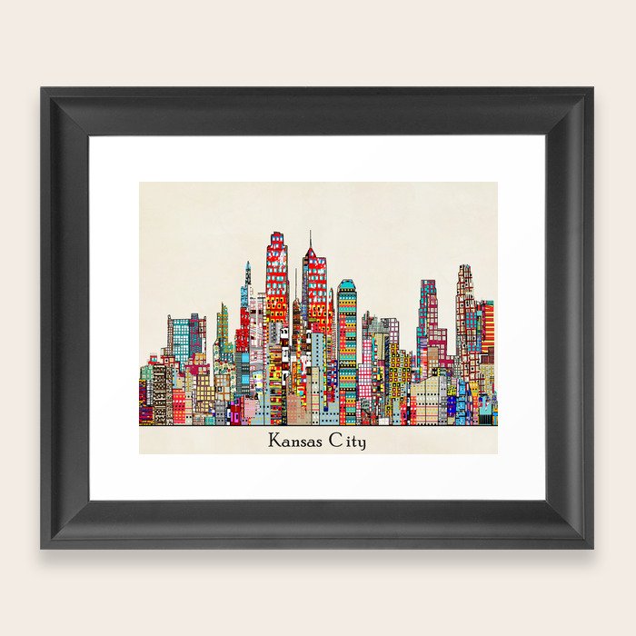 kansas city Missouri skyline Framed Art Print by bri.buckley Society6