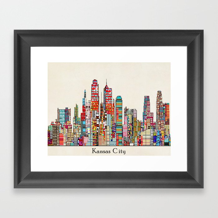 kansas city Missouri skyline Framed Art Print
