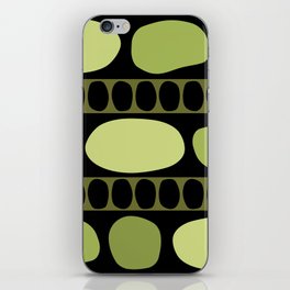 Tribal Art Rock Pattern Black Chartreuse iPhone Skin