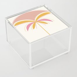 Mid-Century Modern Palm Tree Sunset Orange Pink Illustration Acrylic Box
