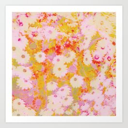 peace meadow Art Print | Floral, 1960S, Hippie, Flowerpower, Flowers, Pink, Trippy, Psychedelic, Digital Manipulation, Festival 