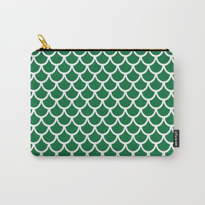 Scales (White & Olive Pattern) Carry-All Pouch