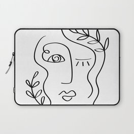 One line drawing Female portrait Minimalistic Abstract art Laptop Sleeve