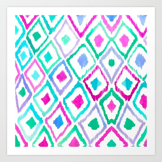 Watercolour Ikat II Art Print