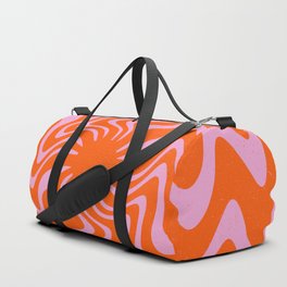 70s Retro Pink Orange Abstract Duffle Bag