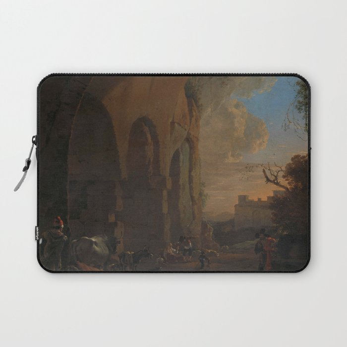 Drovers with Cattle under an Arch of the Colosseum in Rome, Jan Asselijn, 1640 - 1652 Laptop Sleeve