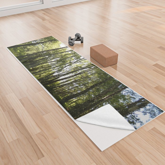 Scottish Highlands Spring Light and Shadow Nature Path Yoga Towel