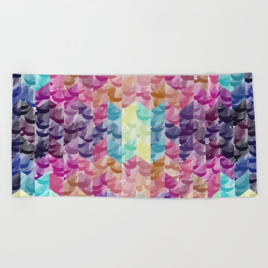 Crystal geometric Background Beach Towel