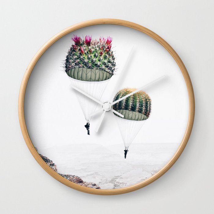 Flying Cacti Wall Clock