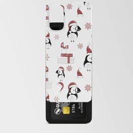 Holiday puffins red Android Card Case
