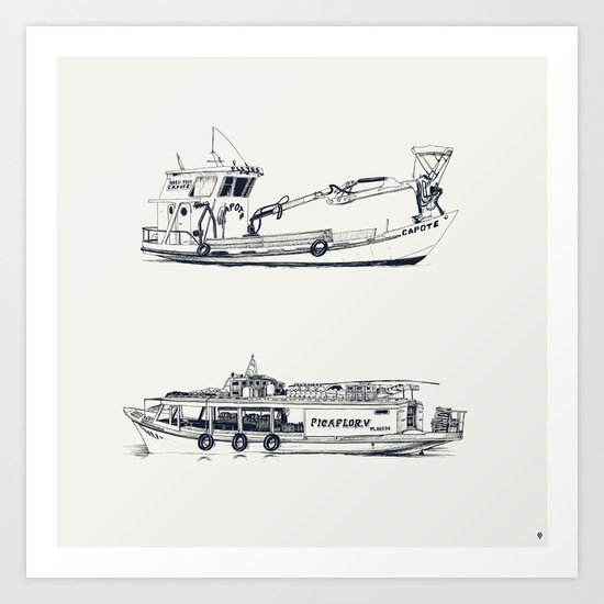 On paper: Capote y Picaflor Art Print