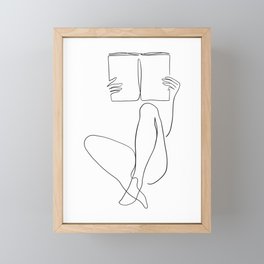 Reading Naked n.2 Framed Mini Art Print