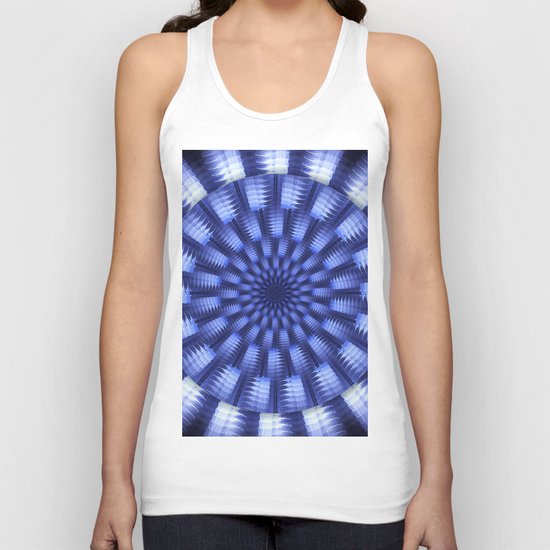 Round blue / white winter pattern design Unisex Tank Top