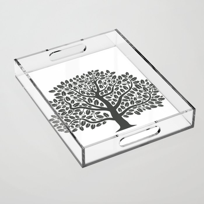 Set of trees of an oak. A vector illustration Acrylic Tray