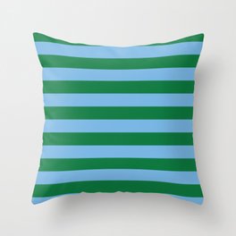 Blue Green Color Block Stripe Pattern Throw Pillow