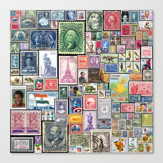 Stamps | Collage Canvas Print