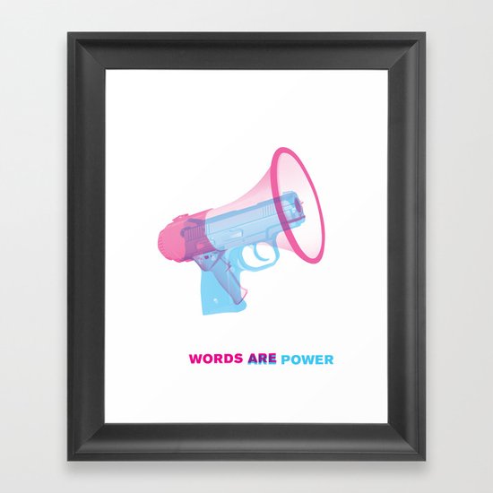 Words Are Power Framed Art Print