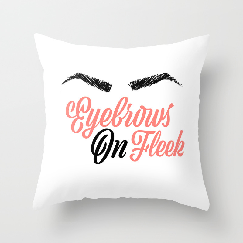 Eyebrows On Fleek Pink And Black Throw Pillow By Aeontextiles