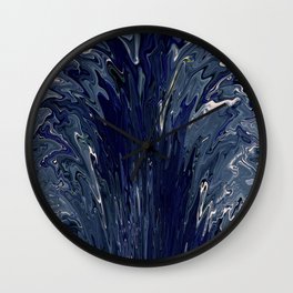 Midnight Blue Paint Fountain Wall Clock