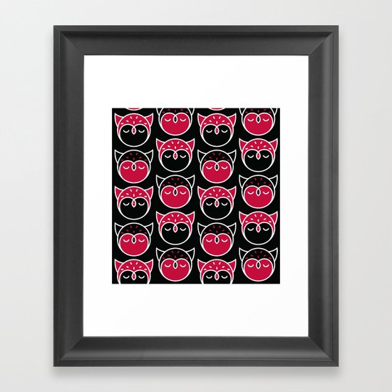 Owl Pattern Framed Art Print