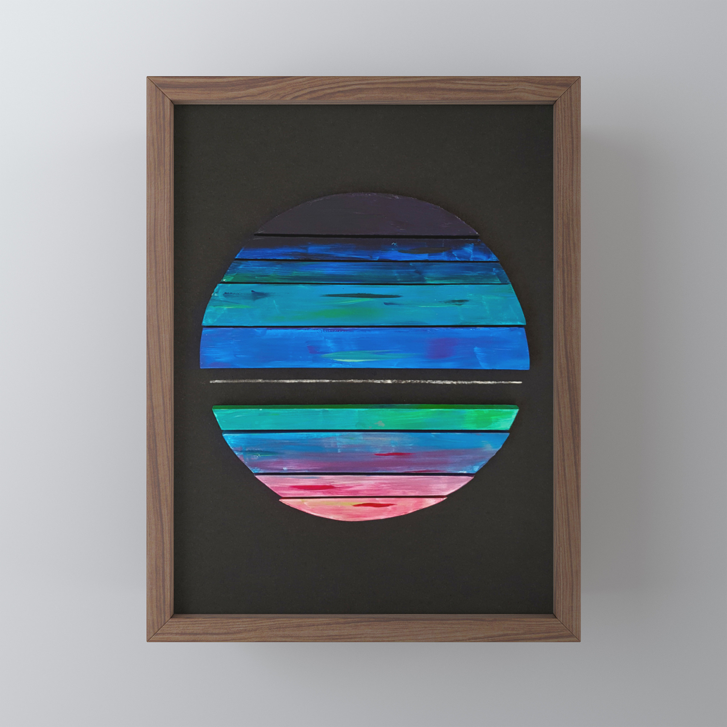 Sunrise Abstract Acrylic Art Painting Framed Mini Art Print By