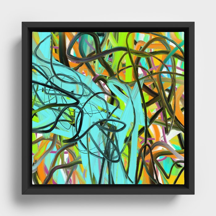 Abstract expressionist Art. Abstract Painting 13. Framed Canvas
