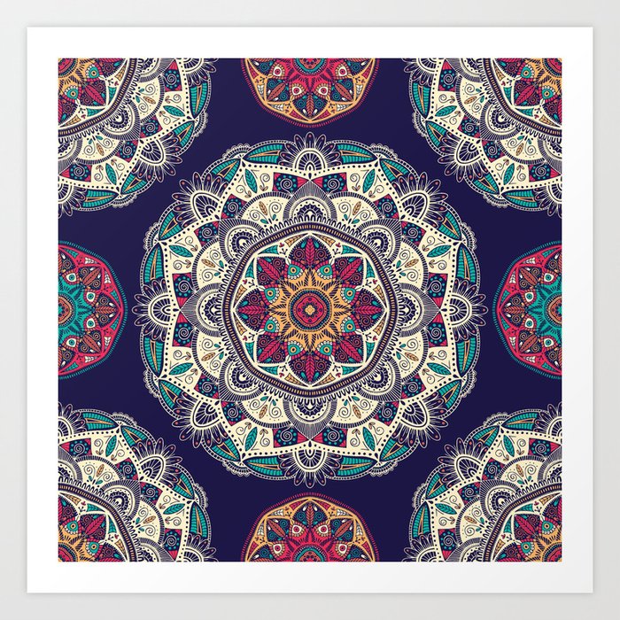 Colorful Mandala Pattern 007 Art Print
