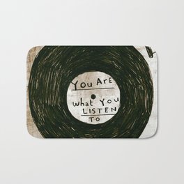 you are what you listen to, GRUNGE Bath Mat | Music, Scratch, Vinyl, Inspirational, Graphite, Ink, Grunge, Graphicdesign, Pop Art, Turntable 