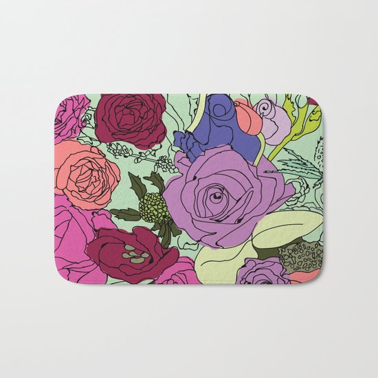 Flowers Bouquet Bath Mat