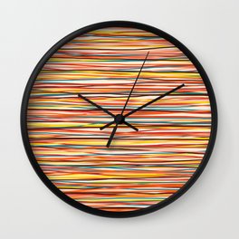 Bright Colorful Lines - Classic Abstract Minimal Retro Summer Style Stripes Wall Clock | Multicolor, Summer, Color, Travel, Drawing, Curated, 70S, Fall, Stripes, Striped 