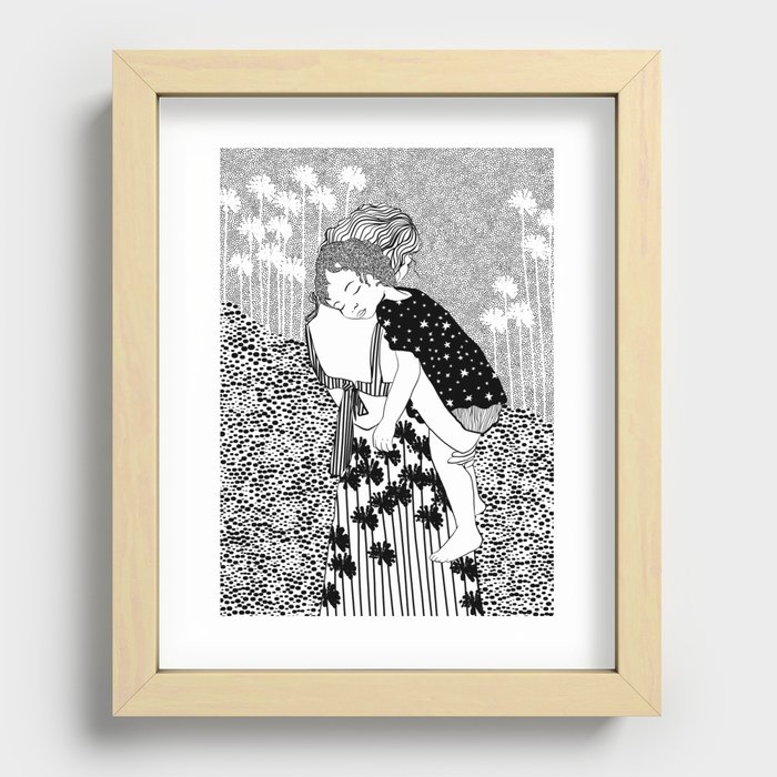 Mother and child, Motherhood,  inspired by Gustav Klimt Recessed Framed Print
