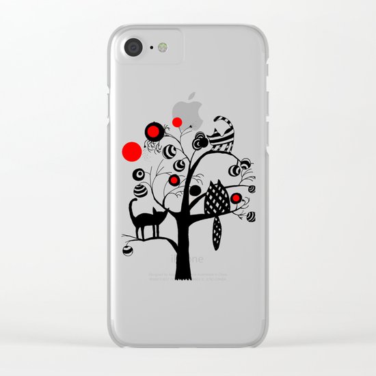 cats and fruits Clear iPhone Case