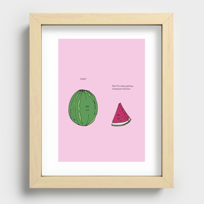 Strawberry Watermelon Cake Recessed Framed Print