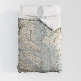 Vintage Map of the Chesapeake Bay (1901) Comforter