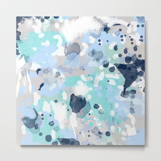 Riley - abstract gender neutral nursery home office dorm decor art abstract painting Metal Print