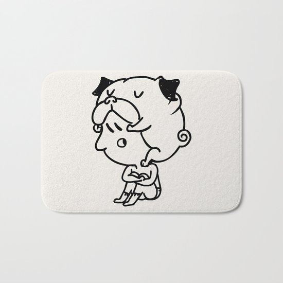 Cuddly Pug Bath Mat