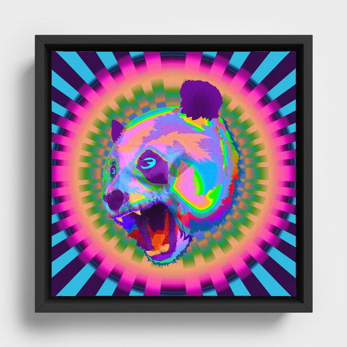 Prismatic Panda  Framed Canvas