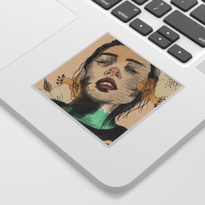 Calm Abstract Woman Portrait Art Sticker