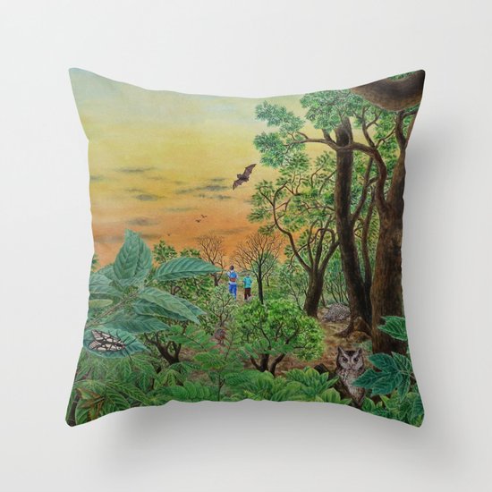 A Day of Forest (9). (the forest at night) Throw Pillow