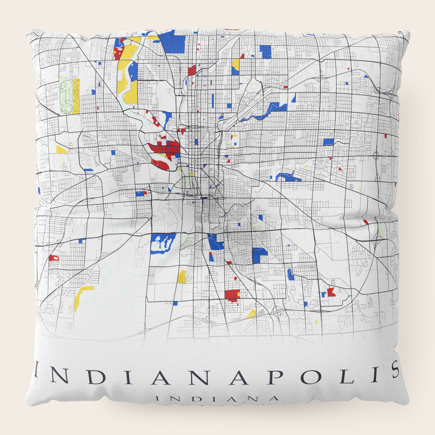 Indianapolis Map Poster Print Wall Art Indiana Gift Modern Map