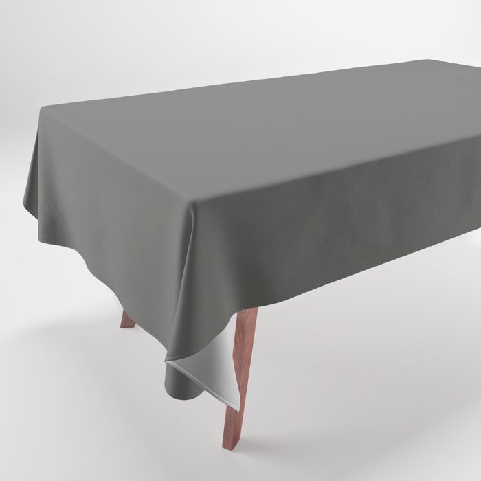 Dark Gray Solid Color Pantone Castor Gray 18-0510 TCX Shades of Green Hues Tablecloth