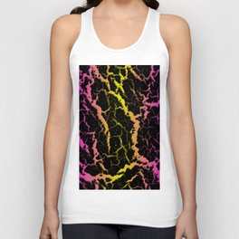 Cracked Space Lava - Pink/Yellow Unisex Tank Top